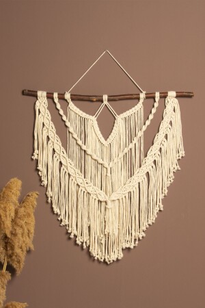 Cream Macrame Wall Ornament 15-T1 - Floralmacramedesign