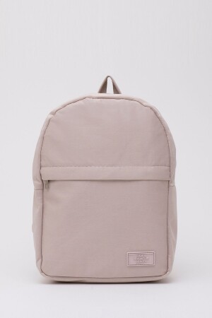 Cream Shk40 2 Compartment Adjustable Strap Canvas Fabric Unisex Daily Sports Backpack U:33 E:23 G:1 S226-00027 - Shaka