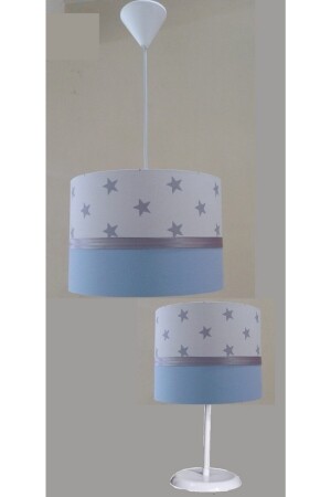 Cream Star Blue Children's Room Teen and Baby Room Boys Girls Chandelier and Lampshade Set. 5030 - ONAY AVİZE