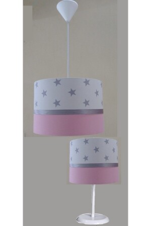 Cream Star Pink Children's Room Teen and Baby Room Boys Girls Chandelier and Lampshade Set. 5030 - ONAY AVİZE