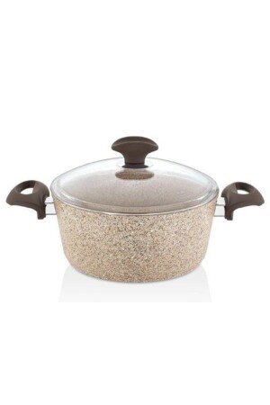 Creamy 24 Cm Deep Granite Pot CRE3005 - Falez