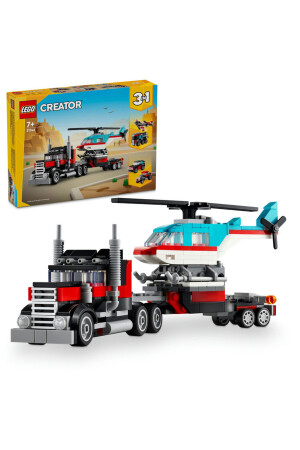 ® Creator Flatbed Truck with Helicopter 31146 - Construction Set for Ages 7 and Up (270 Pieces) - Lego