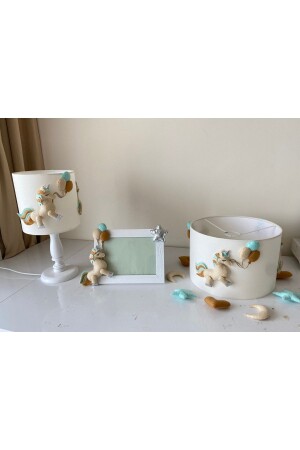 Cremefarbenes Einhorn-Kronleuchter-Lampenschirm-Rahmen-Set für Jungen oder Mädchen, Baby-Kinderzimmer TYC00677939778 - atölye ay ışığı