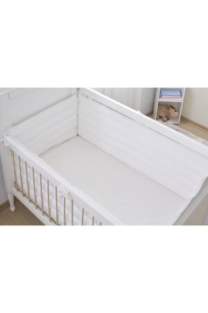 Crib Side Protector Set 3 Pieces - White - 60x120 Cm 4011B - Aybi Baby