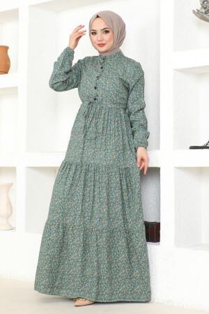 Crispy Pattern Button Dress - Msk Fashion
