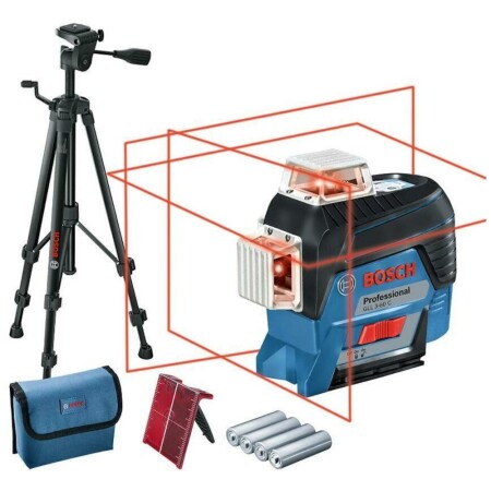Cross line laser level BOSCH GLL 3-80 C with accessories - Bosch
