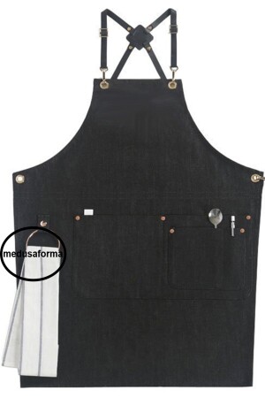 Cross Strap Kitchen Apron Master Chef Cafe Chef Waiter Cook Hairdresser Barista Apron - Black 340726554 - medusaforma
