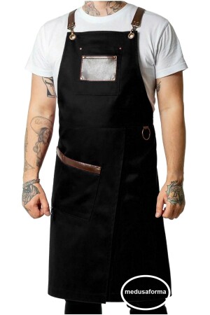 Cross Strap Kitchen Apron Master Chef Cafe Restaurant Chef Waiter Bartender Cook Hairdresser Barista Apron - Medusaforma