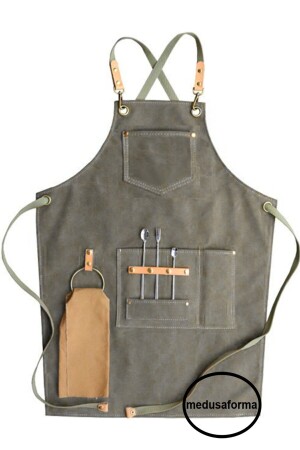 Cross Strap Kitchen Apron Master Chef Cafe Restaurant Chef Waiter Cook Hairdresser Barista Apron - Gray 317414385 - medusaforma