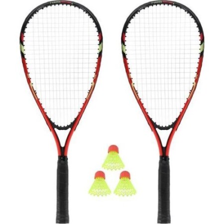 Crossminton seti NRS001: 2 raket, tüy top ve kırmızı kılıf NILS - Nils