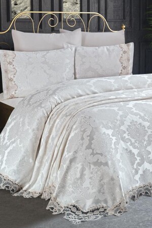 Crown Bedspread Cream - Çeyiz Diyarı
