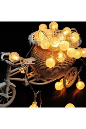 Crystal Ball Led Light 3 Meters 20 LEDs Battery Operated Transparent Wired Daylight Decorative Lighting - Lumenn