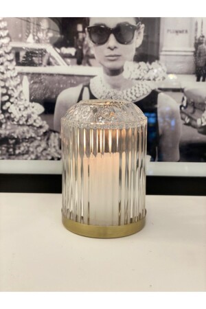 Crystal Candlestick with Brass Base Decoration House cc18 - Dekordan House