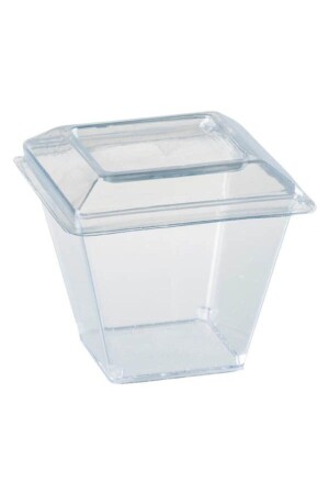 Crystal Plastic 200 Cc Cubic Bowl (30 Pieces) - Kurtsan Ambalaj