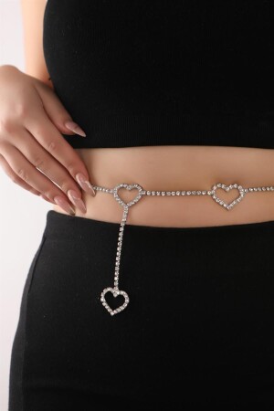 Crystal Stone 4 Heart Stone Body Accessory Waist Chain Body Chain - Stone Belt - Hubann