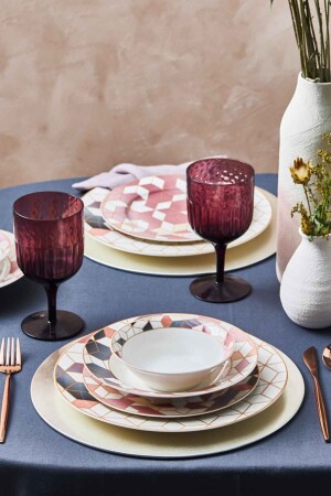 Cubes Porcelain 24 Piece Dinner Set for 6 People 153. 03. 06. 6172 - Karaca