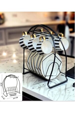 Cup Holder Black Cup Stand 6 Piece Presentation Stand - Decoor Mall