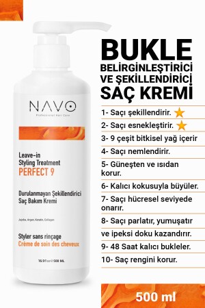 Curl Defining and Styling Hair Care Cream Perfect Shape 9 - 500ml Curly Girl Method - Navo Professional Hair Care