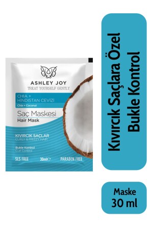 Curly Hair Control Hair Mask Containing Chia Seeds and Coconut 30 ml - Ashley Joy