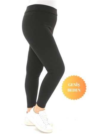 Curve Damen-Strumpfhose aus Stahlstrick, groß, eng anliegend, mit hoher Taille, Schwarz - Banega