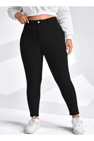 - Curve Siyah Büyük Beden Pantolon - Straight Jeans ( Plus Size ) - Modadeniz Jeans