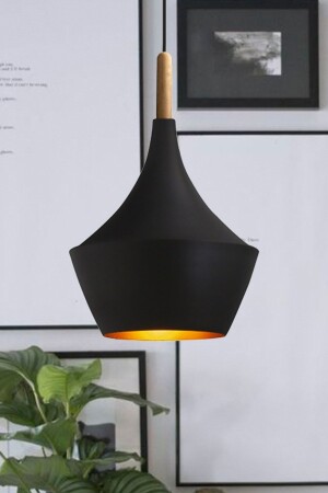 Curved Black Pendant Lamp Wooden Headboard Chandelier Pendant Lamp Living Room Wall Staircase Living Room Chandelier BMM2025A - Bamyum