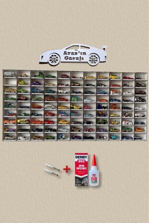 Curved Decorative Wall Car Shelf (for 99 Vehicles) Quick Adhesive and Screw Dowel Set is Our Gift EDDAR-04 - AHŞAPATÖLYENET