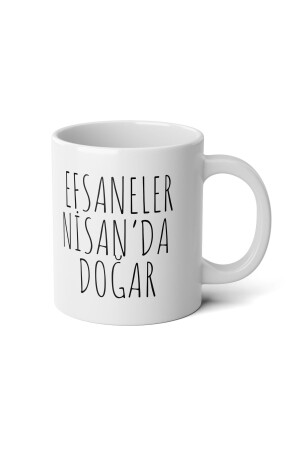 Customizable Legends Are Born in April Printed Porcelain Mug - Birthday Gift - Ivart