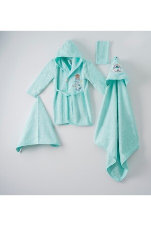 Cute 4-Piece Puppy Eco Boxed Bathrobe Set for 0-3 Years - Instababyrooms
