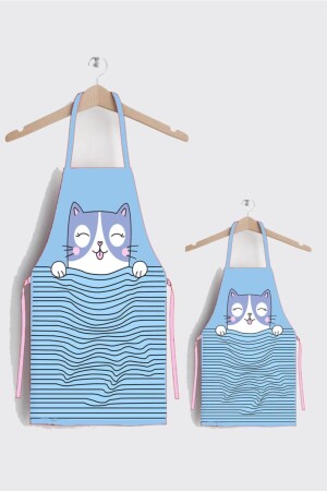 Cute Cat Mother Child Stain-Repellent Fabric Kitchen Apron AYSO0211 - AYSHOME