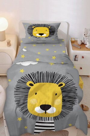 Cute Lion Patterned Single Baby Kids Bedding Set - Bebişim Halı