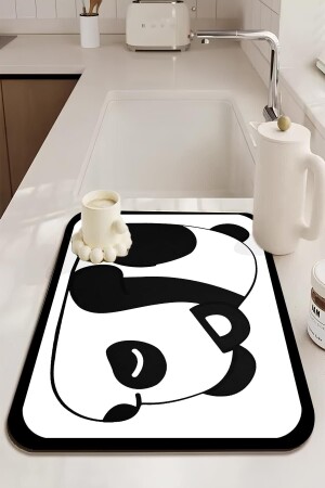 Cute Panda Countertop Dish Drying Mat Non-Slip Drying Cloth Drying Mat - 3D Else Hali