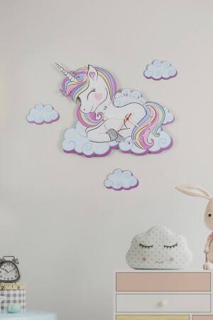 Cute Unicorn Kids Room Wooden Wall Clock Elf-2312026 - Elfidadesign