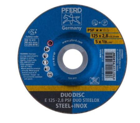 Cutting and grinding disc PFERD E125-2.8 A46 P PSF-INOX-DUO - Pferd