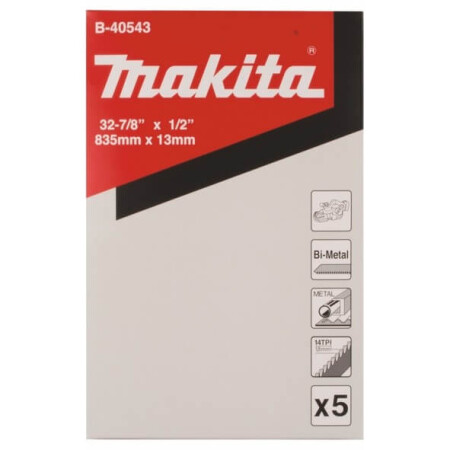 Cutting band for metal MAKITA 13x835 mm, 14 tpi, 5 pcs. - Makita Accessories