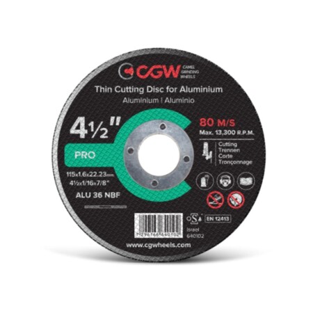 Cutting disc CGW T-1 125x1.6x22,23 ALU 36 NBF - CGW