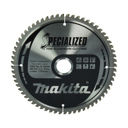 Cutting disc for aluminum MAKITA 216x2.2x30mm - Makita Accessories