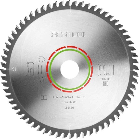 Cutting disc for laminate, HPL FESTOOL 225x2.6x30mm TF64 - FESTOOL