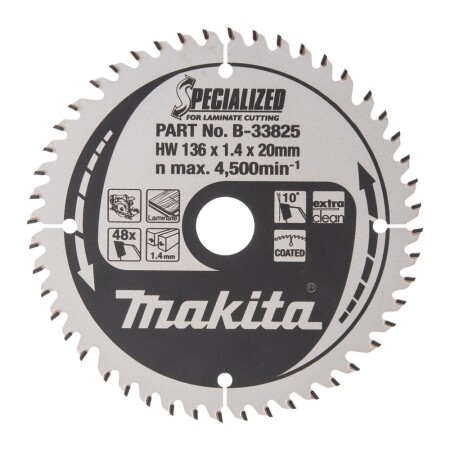 Cutting disc for laminate MAKITA 136x20mm 48T - Makita Accessories