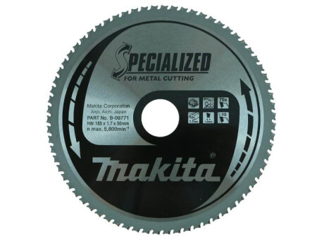 Cutting disc for metal 185x30 T70 1.7mm -10° MAKITA - Makita Accessories