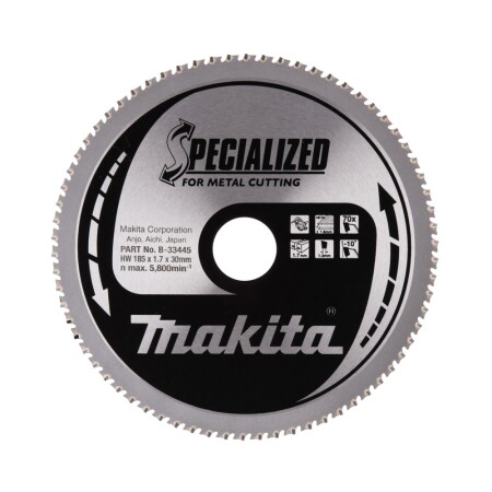 Cutting disc for metal MAKITA 185x30x1.7mm T70 -10° - Makita Accessories