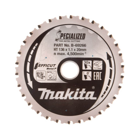 Cutting disc for metal MAKITA HM 136x20x1.1mm 30T - Makita Accessories