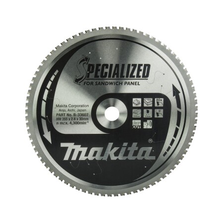 Cutting disc for sandwich panels MAKITA 355x30x2.6mm Z80 - Makita Accessories