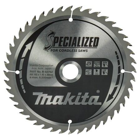 Cutting disc for wood MAKITA 165x20x1.45mm 44T 23° - Makita Accessories