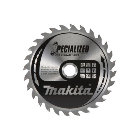 Cutting disc for wood MAKITA 165x20x2.0mm 28T 15° - Makita Accessories