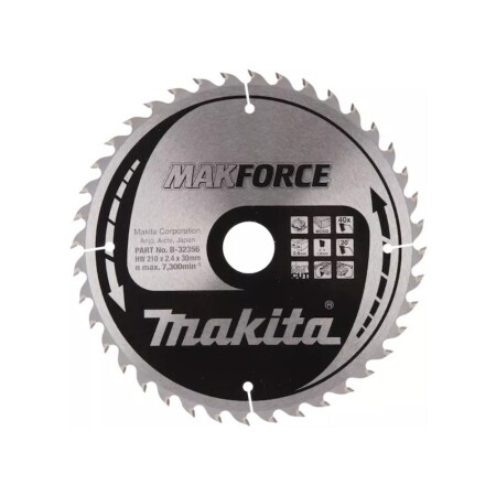 Cutting disc for wood MAKITA 210x30x2.4mm 40T 20° - Makita Accessories
