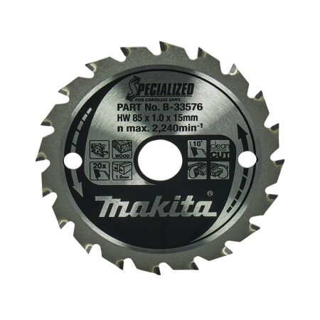 Cutting disc for wood MAKITA 85x15x1.0mm T20 - Makita Accessories