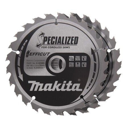 Cutting disc for wood MAKITA Efficut 165x1.4x20mm T25 23°, 2 pcs. - Makita Accessories