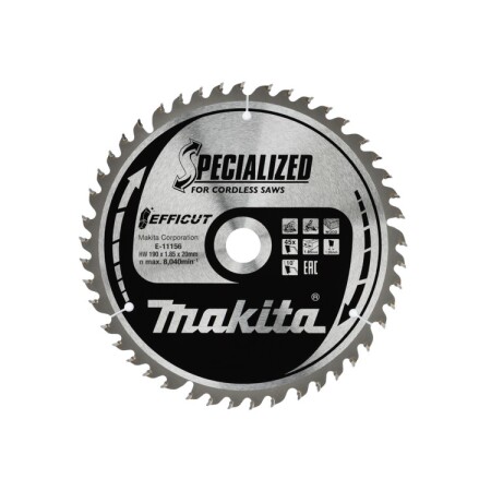 Cutting disc for wood MAKITA Efficut 190x20x1.85mm 45T - Makita Accessories