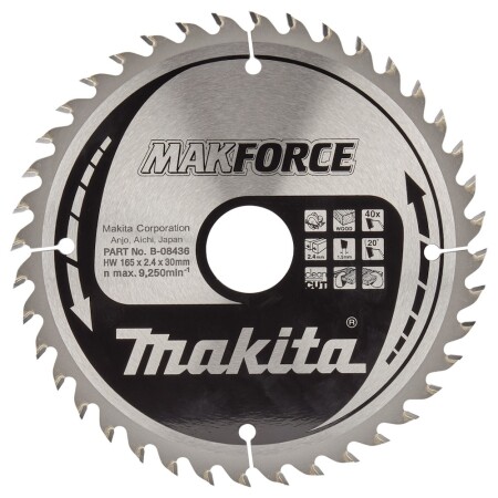 Cutting disc for wood MAKITA Makforce 165x30x2.4mm 40T 20° - Makita Accessories